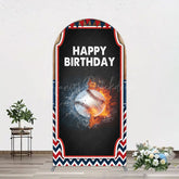 Lofaris Baseball Fights Sport Happy Birthday Arch Backdrop